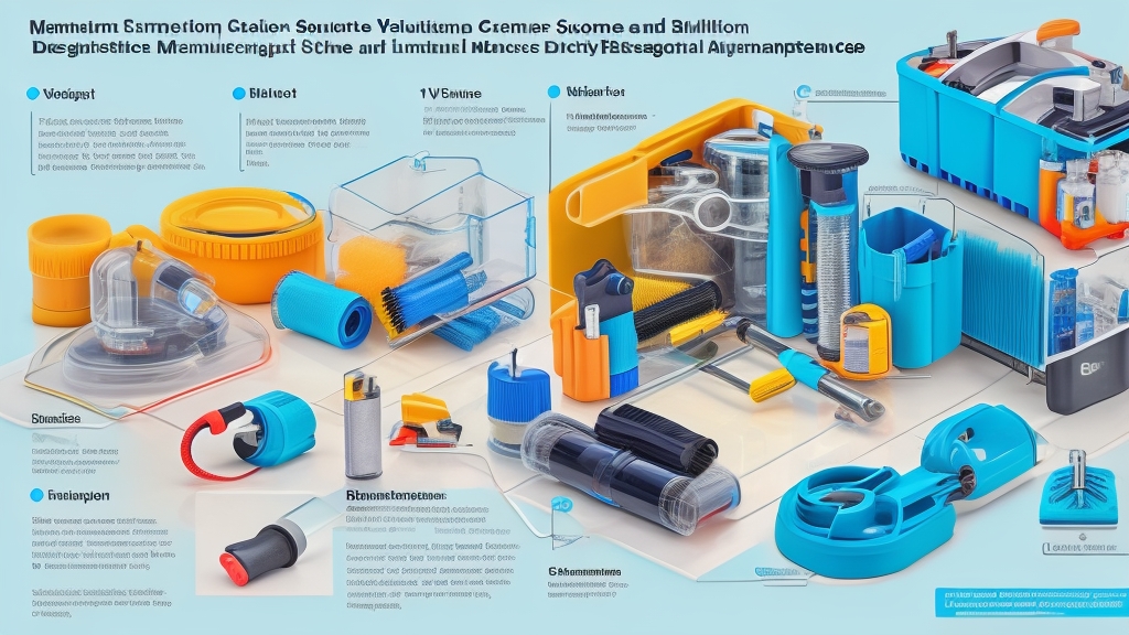 Porszívó hibaelhárítási jelenet gyakori problémákkal és megoldásokkal eltömődött tömlő piszkos szűrők kopott kefe diagnosztikai eszközökkel